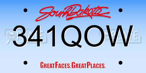 341QOW South Dakota License Plate