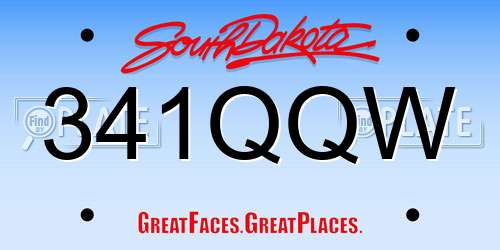 341QQW South Dakota License Plate