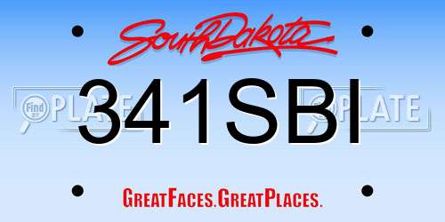 341SBI South Dakota License Plate