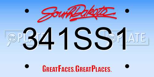 341SS1 South Dakota License Plate