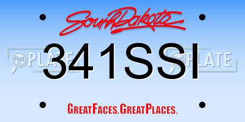 341SSI South Dakota License Plate