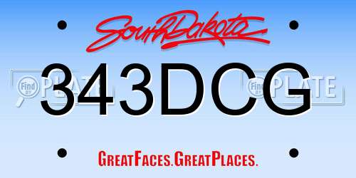 343DCG South Dakota License Plate