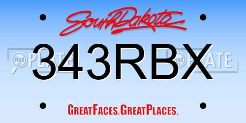343RBX South Dakota License Plate