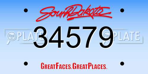 34579 South Dakota License Plate