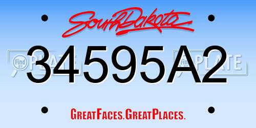 34595A2 South Dakota License Plate