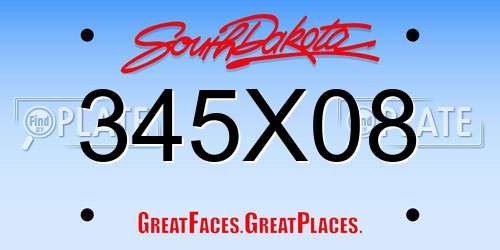345X08 South Dakota License Plate
