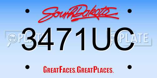 3471UC South Dakota License Plate