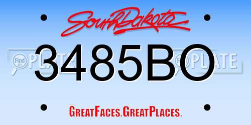 3485BO South Dakota License Plate