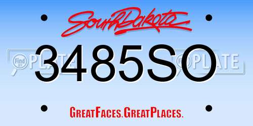 3485SO South Dakota License Plate