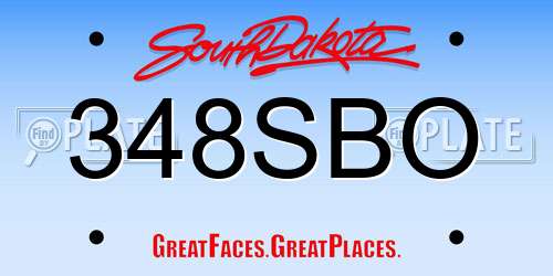 348SBO South Dakota License Plate