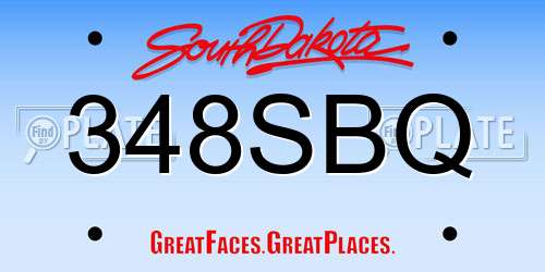 348SBQ South Dakota License Plate