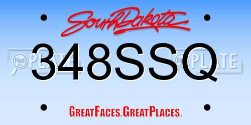 348SSQ South Dakota License Plate