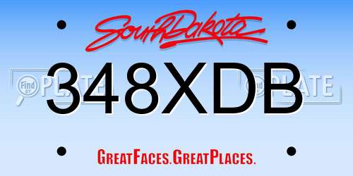 348XDB South Dakota License Plate