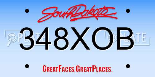 348XOB South Dakota License Plate