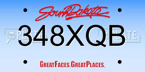 348XQB South Dakota License Plate