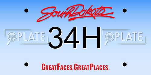 34H South Dakota License Plate