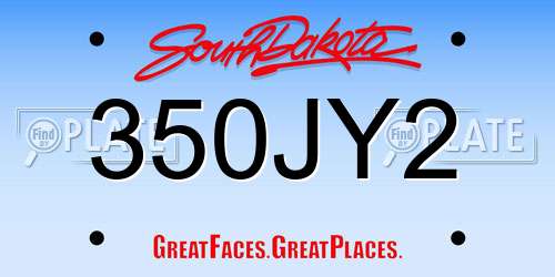 350JY2 South Dakota License Plate