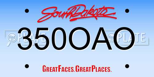 350OAO South Dakota License Plate