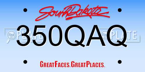 350QAQ South Dakota License Plate