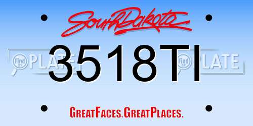 3518TI South Dakota License Plate