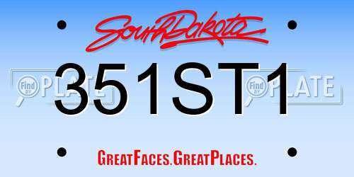 351ST1 South Dakota License Plate