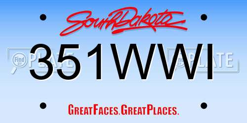 351WWI South Dakota License Plate