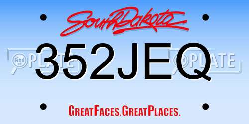 352JEQ South Dakota License Plate