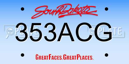 353ACG South Dakota License Plate