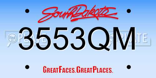 3553QM South Dakota License Plate