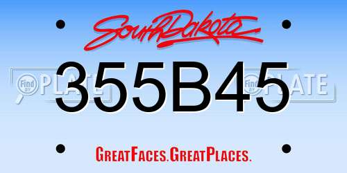 355B45 South Dakota License Plate