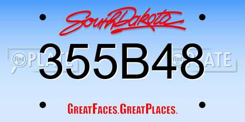 355B48 South Dakota License Plate