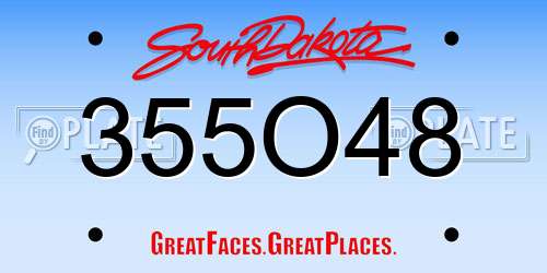 355O48 South Dakota License Plate