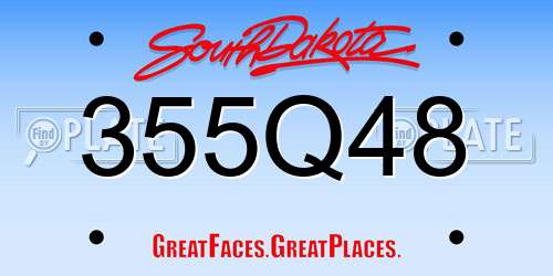 355Q48 South Dakota License Plate