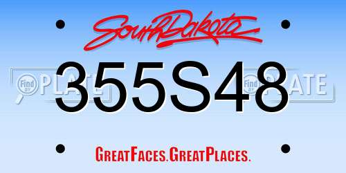 355S48 South Dakota License Plate