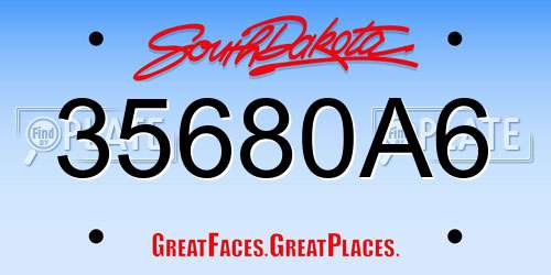 35680A6 South Dakota License Plate
