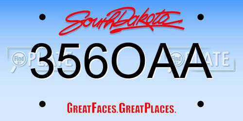 356OAA South Dakota License Plate