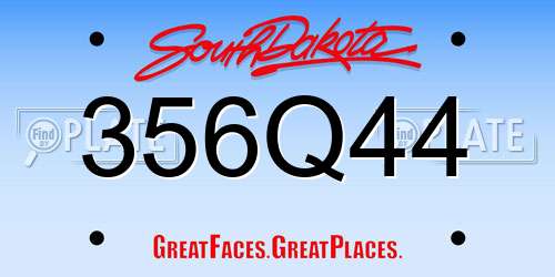 356Q44 South Dakota License Plate