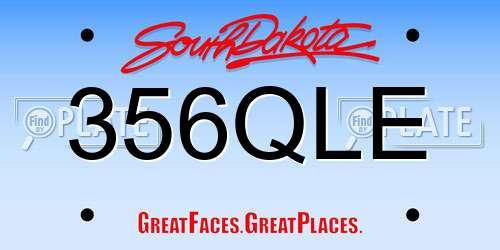 356QLE South Dakota License Plate