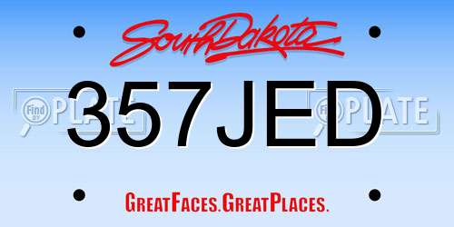 357JED South Dakota License Plate