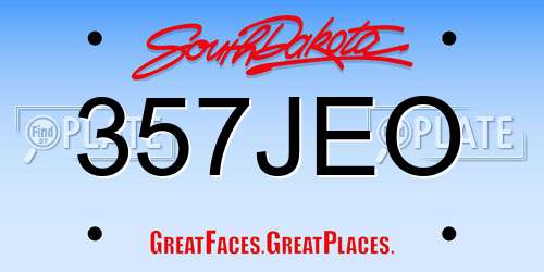 357JEO South Dakota License Plate