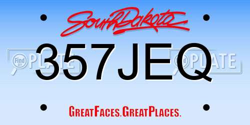 357JEQ South Dakota License Plate