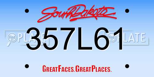 357L61 South Dakota License Plate