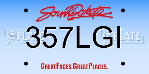 357LGI South Dakota License Plate