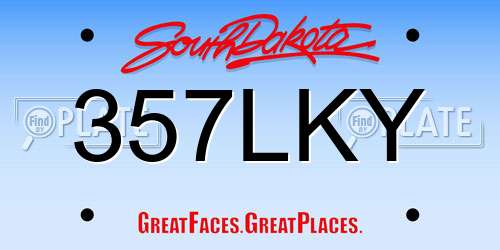 357LKY South Dakota License Plate