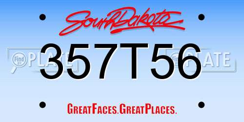 357T56 South Dakota License Plate