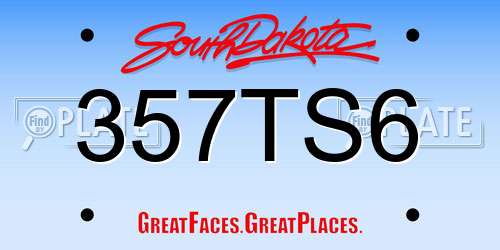 357TS6 South Dakota License Plate