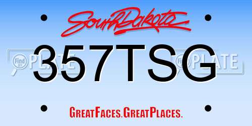 357TSG South Dakota License Plate