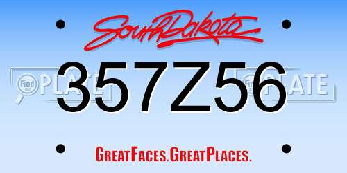 357Z56 South Dakota License Plate