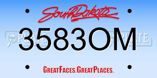 3583OM South Dakota License Plate