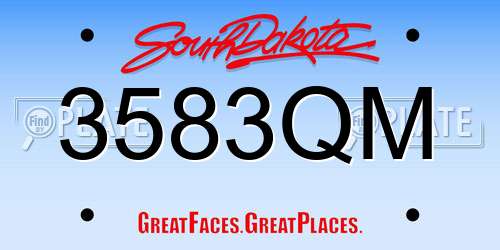 3583QM South Dakota License Plate